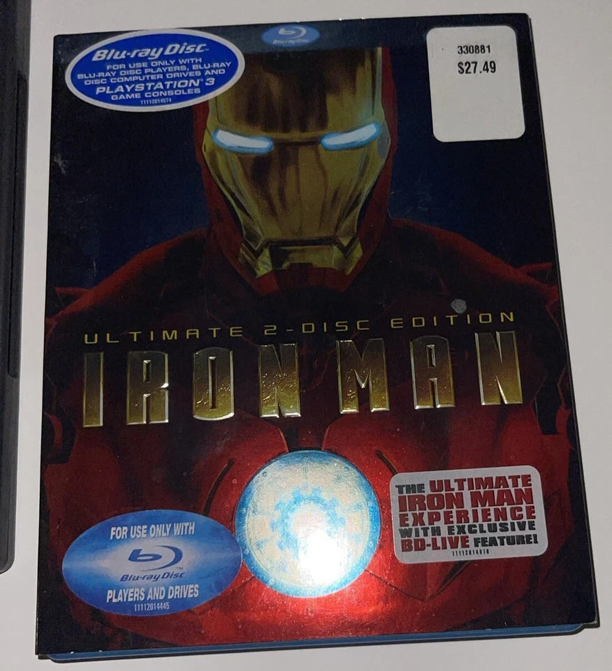 Marvel Movie Lot Iron Man Blu-ray Avengers Blu-ray DVD Spider-Man Set 3 Films - Image 4 of 4