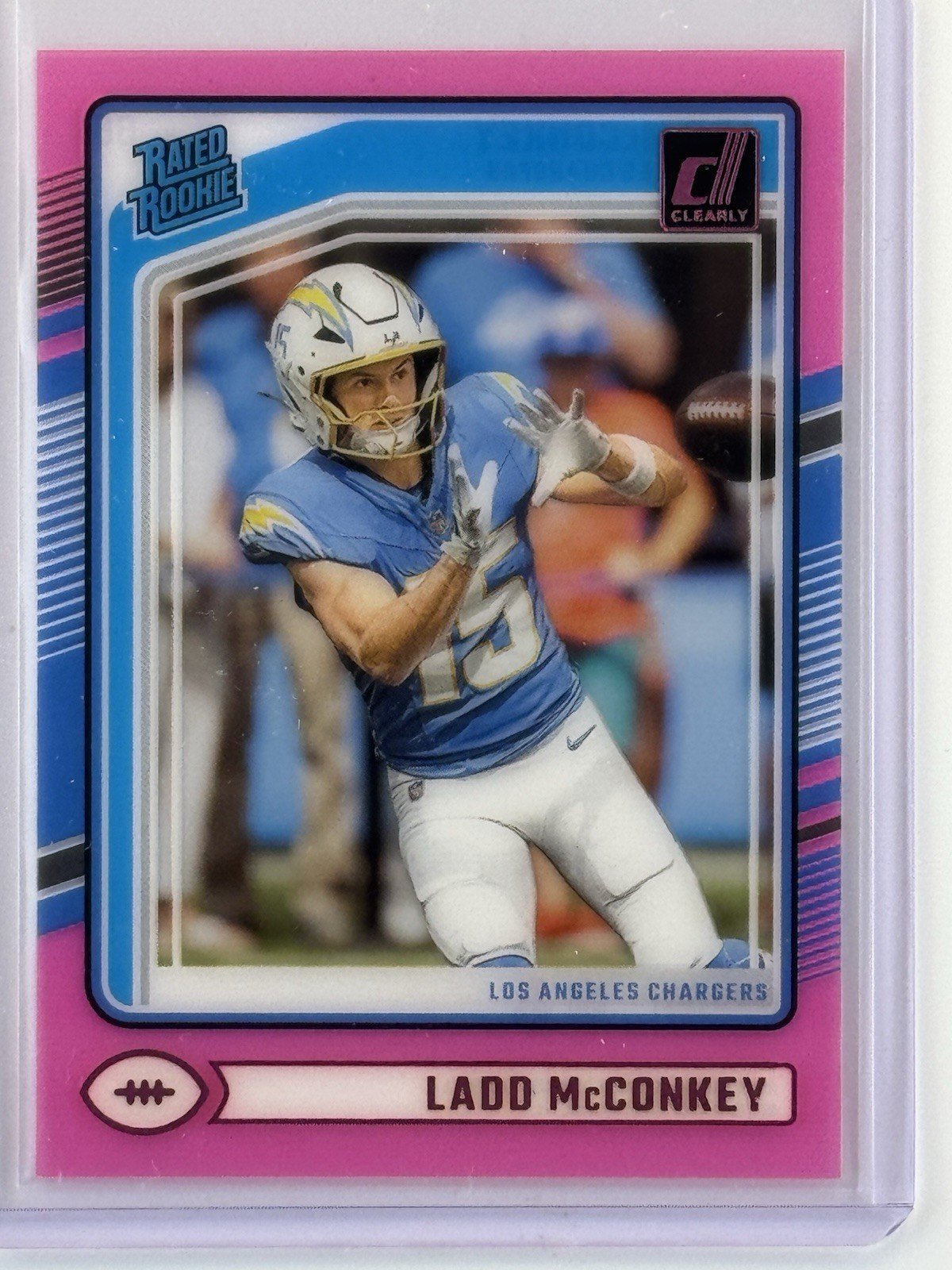 2024 Clearly Donruss LADD MCCONKEY Rookie Pink Holo LA Chargers RC #68