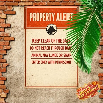 Do Not Put Fingers Thru Dogs May Bite Security Metal Tin Sign 8x12