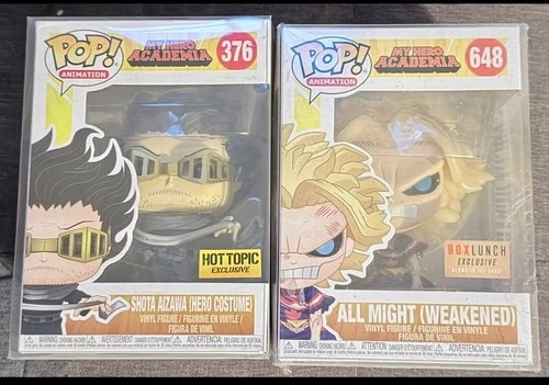 My Hero Academia Funko Bundle: Aizawa (HT) + All Might (Weakened) (BL) W/ Protct