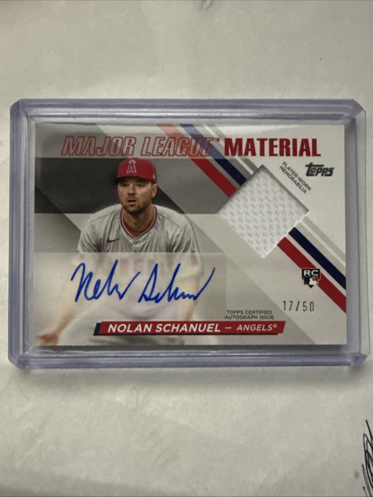 NOLAN SCHANUEL 2024 Topps Update Series AUTO Major League Materials Patch 17/50