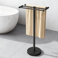 YUMORE Freestanding Towel Rack Floor Tall Bath Towel Holder, Big Modern Towel