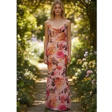 NWT Eliza J Floral Romantic Wedding Special Occasion Long Maxi Dress Size 16
