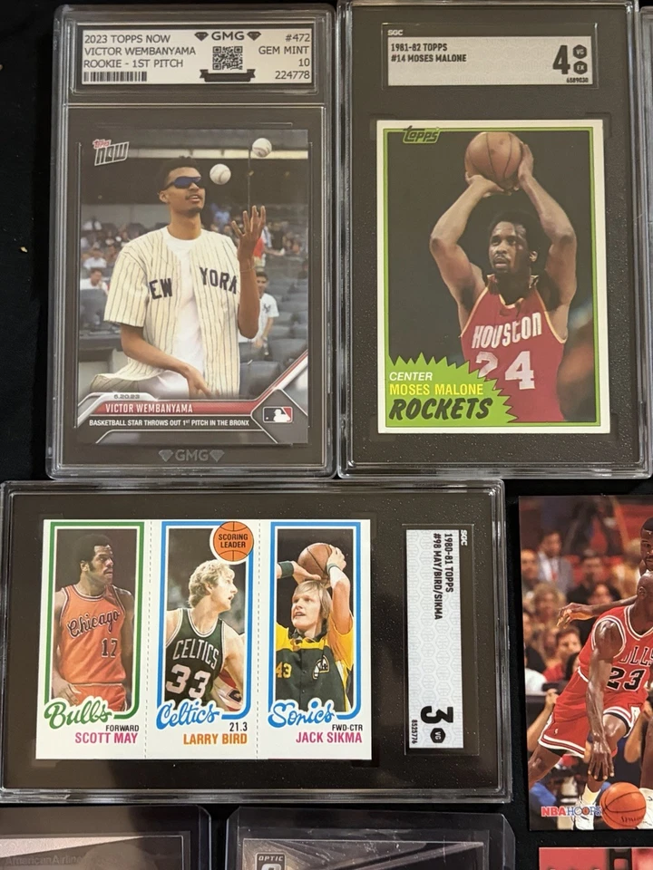 Lote de tarjetas de baloncesto (13) Wemby Rc Bird Rc Doncic Jordan!!!🔥🔥 Foto 2 de 4