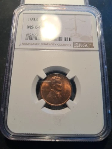 1933 Lincln Cent NGC MS64 RB