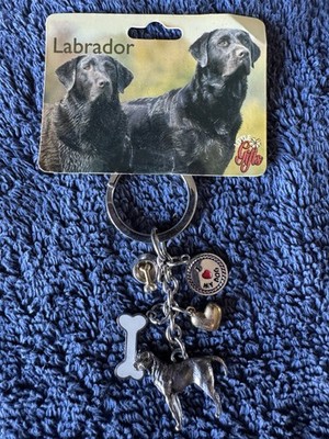 Labrador Retriever Pewter Keychain With Charms By Little Gifts