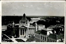 IMR02583 romania arad mures river metal bridge cultural palace RPPC ca 1941