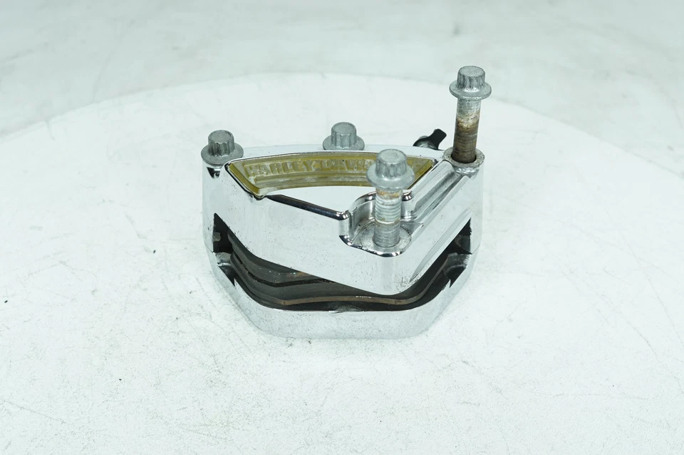 2001 Harley-Davidson Touring FLHRI Road King Front Right 1 Brake Caliper Chrome - Image 4 of 4