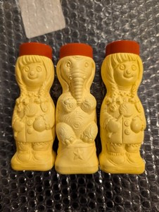 Vintage Sugar And Cinnamon Plastic Containers Elephant And Girl With Lollipop