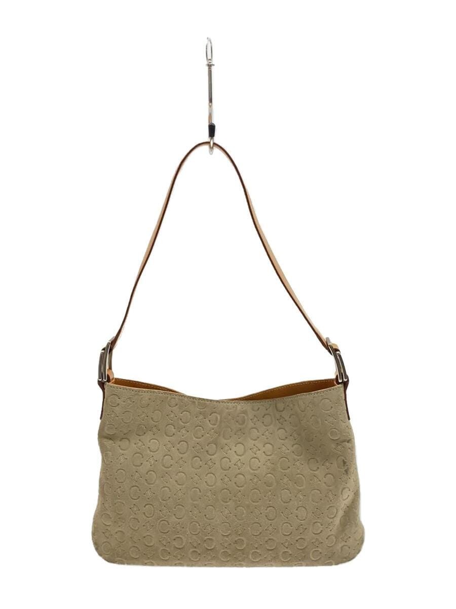 CELINE Suede Shoulder Bag with All-Over BEG Pattern