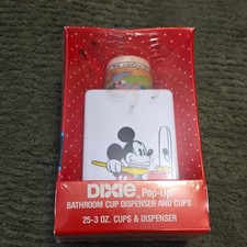 Mickey Mouse 1987 Dixie Pop-Up Bathroom Cup Dispenser, Freestanding, 25 Cups