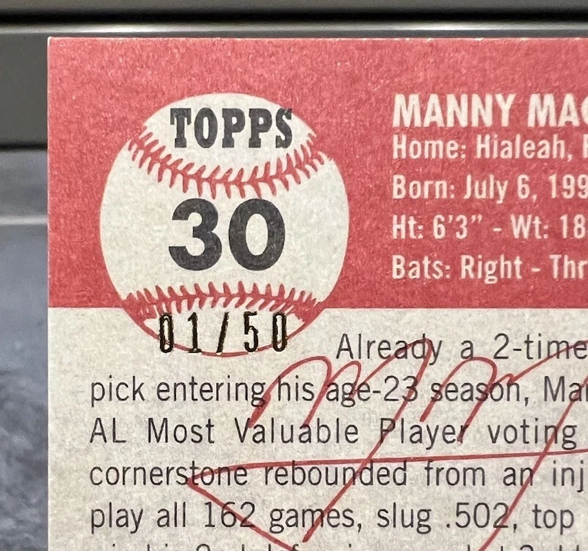 2016 Topps Archives Manny Machado Red Parallel #1/50 Baltimore Orioles - Image 3 of 3