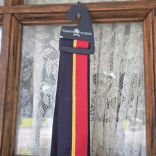Tommy Hilfiger Convertible Suspenders Leather Tabs Red Blue One Size Up To 42"
