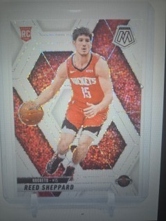 REED SHEPPARD 2024-25 MOSAIC WHITE SPARKLE SSP ROOKIE RC 249 ROCKETS NBA Q0014
