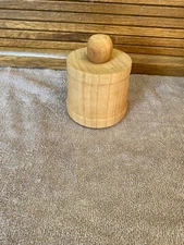 Antique Wooden Butter Mold Pineapple Stamp Press & Plunge 4 1/2" Primitive