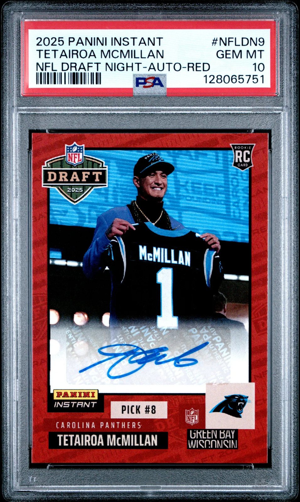 Tetairoa McMillan Panini Instant NFL Draft Night #NFLDN9 Autograph-Red