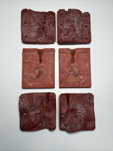 vintage medieval knight warrior rubber casting molds set of 4