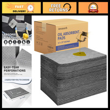 Universal Oil Absorbent Pads 16x20" - Heavy-Duty Spill Control Mat, 100 Pcs