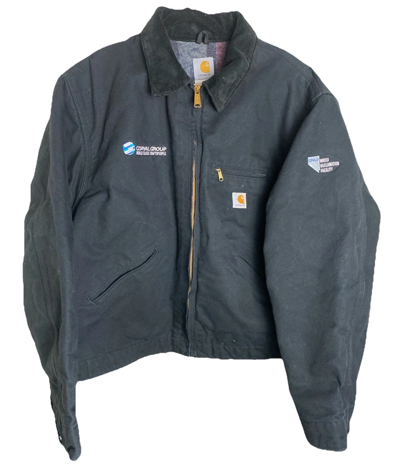 Carhartt J001 BLK Black Detroit Canvas Blanket Lined Jacket Men’s Size 2XL (52)