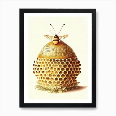 Propolis Bienenstock 1 Vintage Kunstdruck gerahmtes Wandbild Poster Leinwanddruck Bild