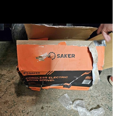 SAKER Cordless Electric Snow Shovel Battery Powered Orange Black CSS-8/CSS-BL