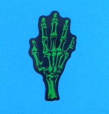 Skeleton Hand Green  Black Gothic Sticker 2.75" x 1.5" AW 