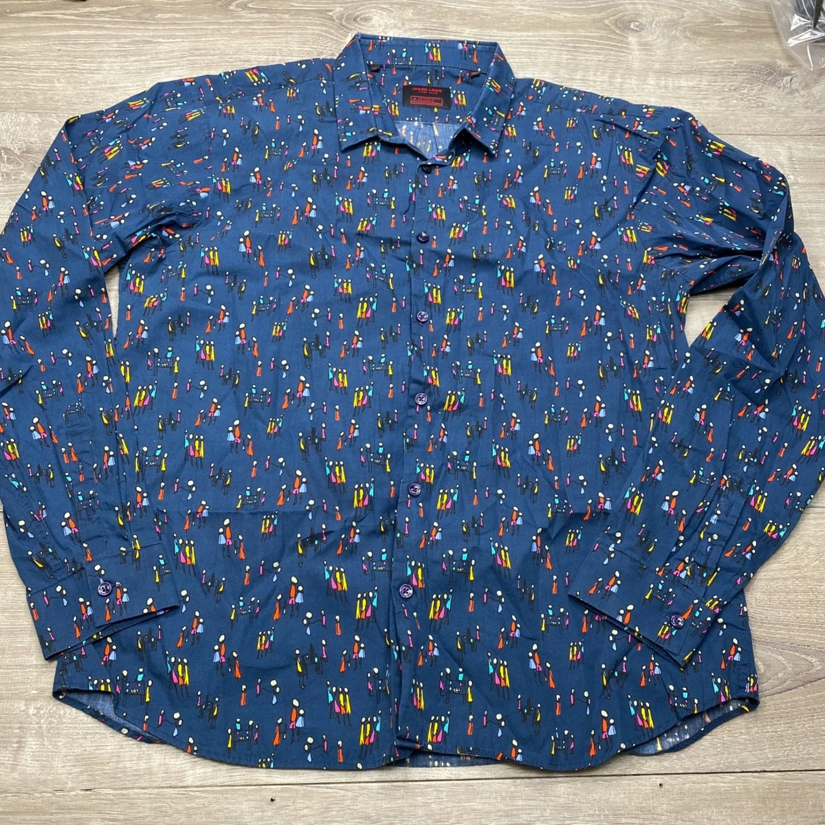 Jared Lang Long Sleeve Button-Up Casual Button-Down Shirts for Men
