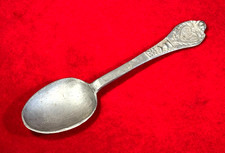 SCARCE COLONIAL ERA PEWTER SOUP SPOON / HAND MADE / HALLMARK IN STEM