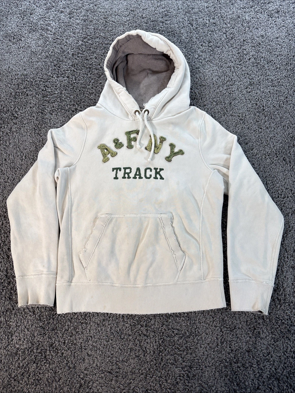 Vintage Abercrombie & Fitch Hoodie Mens XL Zip Thermal Muscle Distressed
