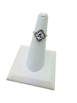 Pandora Sterling Silver Crystalized Floral Fancy CZ Ring Size 4 1/2