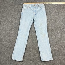 Wrangler Jeans Mens Size 33x32 Light Blue Straight Leg Vintage Denim USA