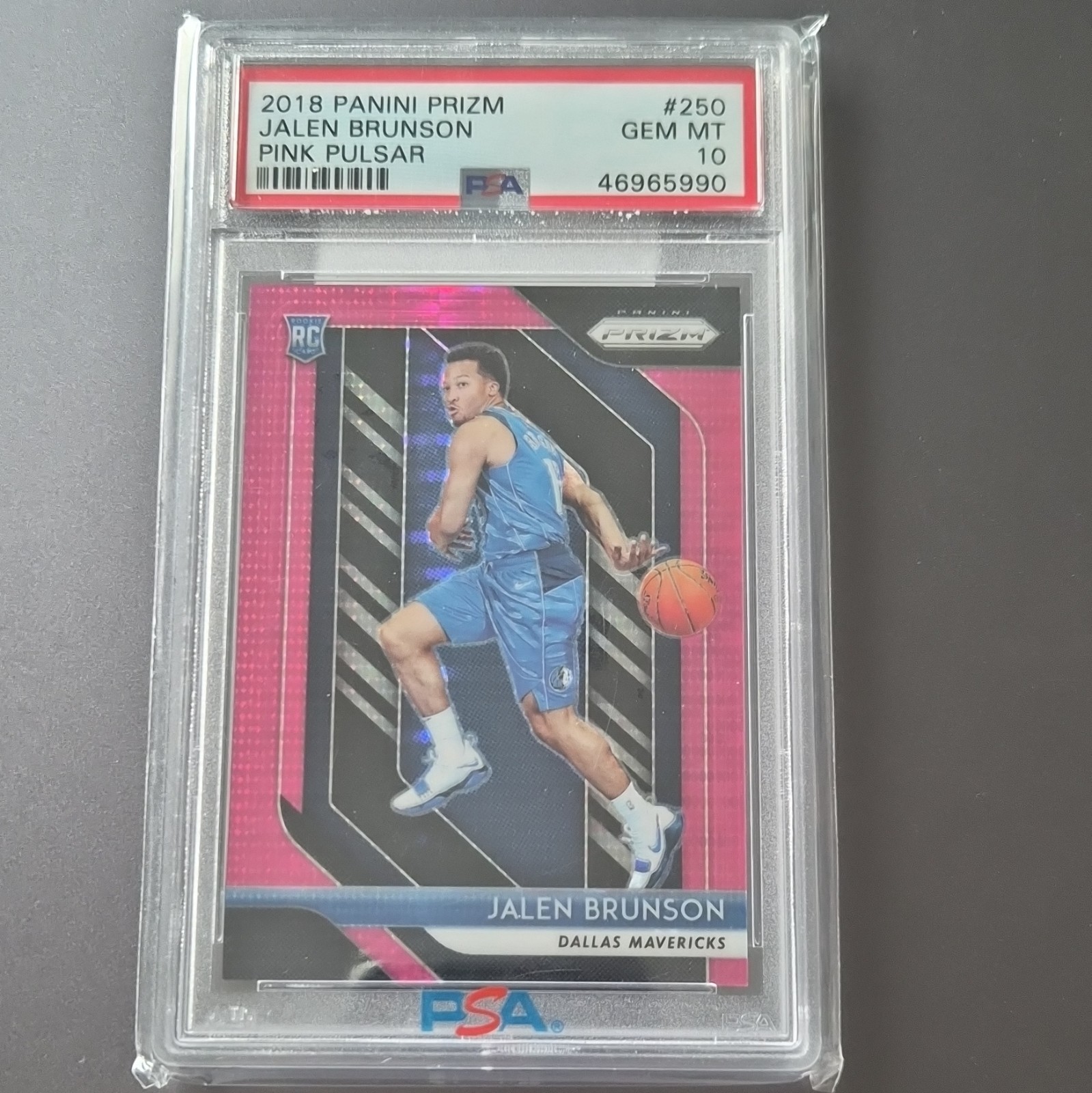 2018-19 Panini Prizm Jalen Brunson Pink Pulsar Prizm RC /42 PSA 10 #250