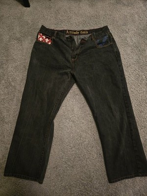 Y2K Attitude Gold Size 42x32 Huge Baggy Embroidered Jesse Pinkman Style 