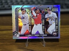 2025 Topps Ser 1 - Leaders Aaron Judge, Jose Ramirez, Brent Rooker #29 Holofoil