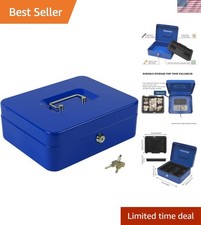 Large Lock Box with Money Tray,Storage Cash Box with Lock,Safe Metal Box for ...