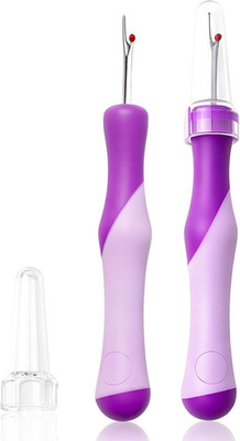 2 Pcs Seam Ripper, Handy Stitch Remover Tool with Cover, Ergonomic Grip Sewing S
