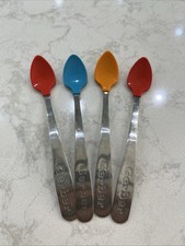 4 Gerber Baby Spoons Multicolor Soft Tip Stainless Steel Flatware