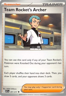 Team Rocket's Archer Uncommon ME: Ascended Heroes 201/217 NM