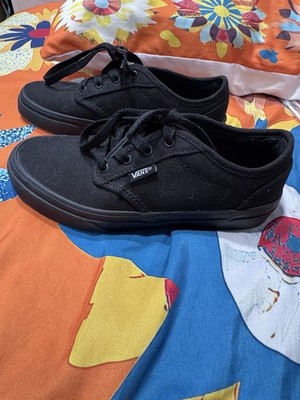Vans Era Skate Shoes All Black Canvas Unisex Size 2 Youth