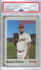 2019 Heritage Minor League Edition Flip Stock Genesis Cabrera PSA 10 GEM MT 8d2