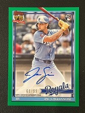 Jac Caglianone 2026 Topps Rookie Auto Green Parallel 65/99 1991 Design Royals