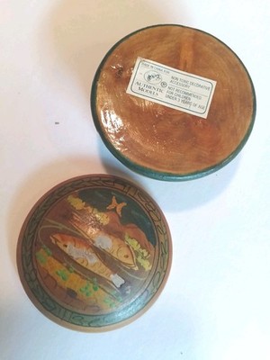 VTG  MID-CENT ''Authentic Models''  Trinket Box EX-COND! fish / butterfly. fktb