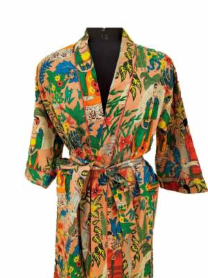 Indian Handmade Kaftan Boho Clothing Cotton Kimono Robes Gown Beach Covervups