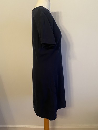 Clifford michael dress size 8 navy blue vintage pencil 100% wool shirt sleeves - Picture 9 of 12