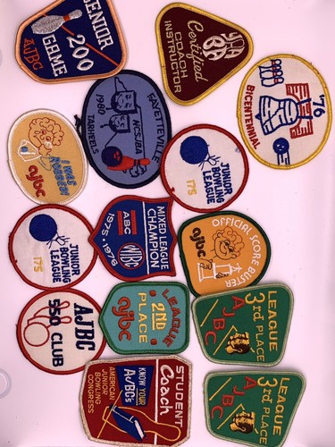 Vintage Bowling Patch 12 Stück / schöne Farbe / AJBC, ABC - Bild 2 von 3