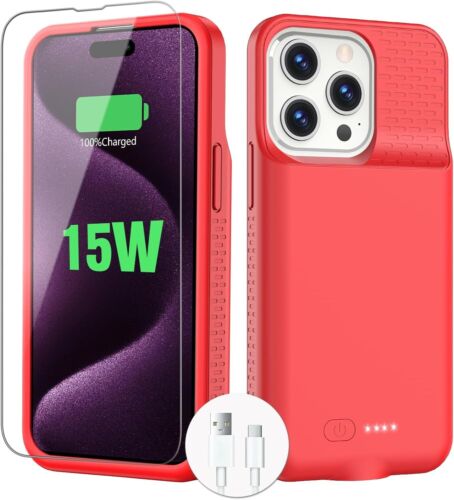 BOPPS für iPhone 15 Plus / 15 Pro Max Akku Hülle,【Neu Upgrade】 15W Schnell 8000mAh