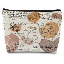 Christian Gifts for Women, Christian Makeup Bag cosmetic Bags, Bible Verse Sc...
