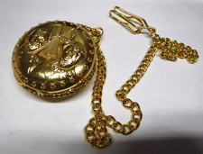 VTG GOLD AMERICAN CIVIL WAR 150 YEAR ANNIVERSARY POCKET WATCH 14" CHAIN OM24-19