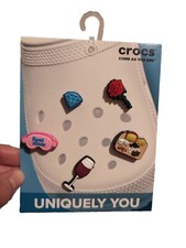 Crocs Jibbitz Charms Five Pack New Ladies Night Rose Wine Cheese Diamond