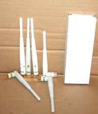 2.4/5 GHz 2/3 dBi White Omnidirectional Rubber Duck Antenna, RPSMA plug-Lot of 5